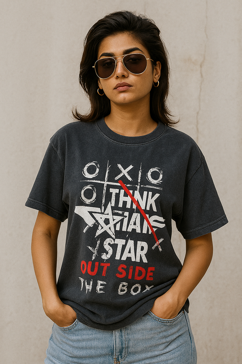 "Bold Vision: Think Outside the Box Tee – Streetwear with Attitude"